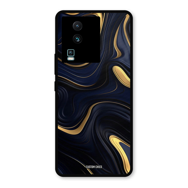 Golden Blue Paint IQOO Neo 7 Mobile Back Cover - Aesthetic PrintShield Case