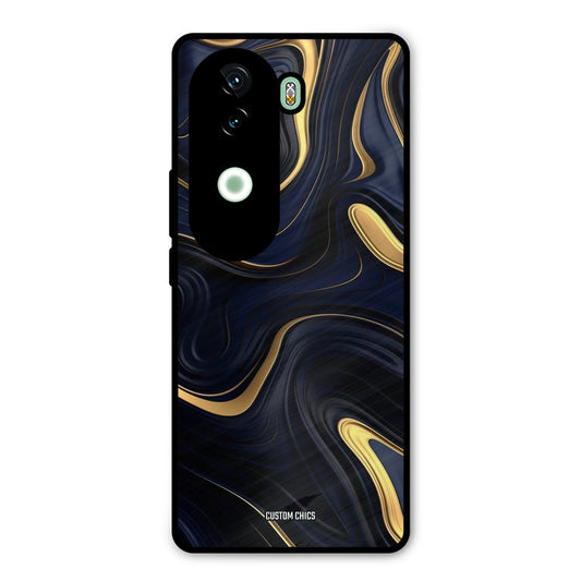 Golden Blue Paint Vivo V40e Mobile Back Cover - Aesthetic PrintShield Case