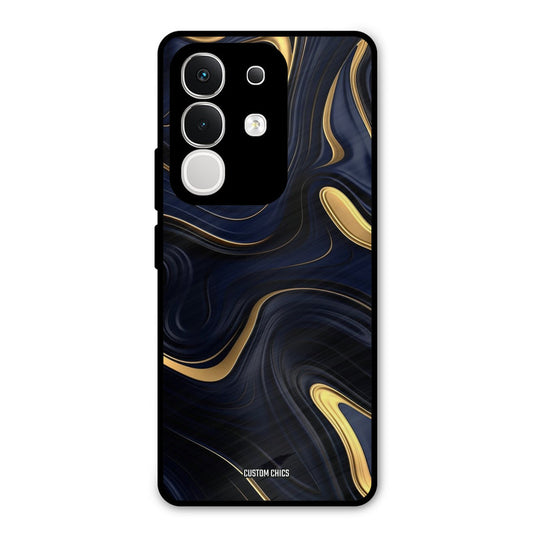 Golden Blue Paint Vivo T4x Mobile Back Cover - Aesthetic PrintShield Case