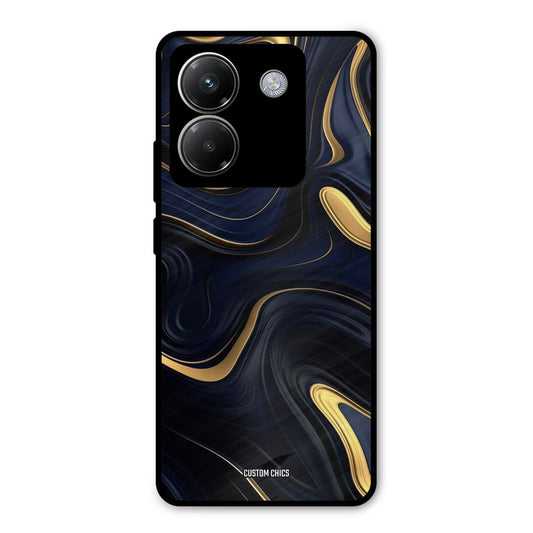 Golden Blue Paint Poco M7 Pro Mobile Back Cover - Aesthetic PrintShield Case