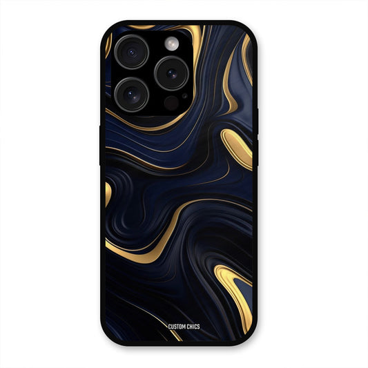 Golden Blue Paint iPhone 15 Pro Max Mobile Back Cover - Aesthetic PrintShield Case