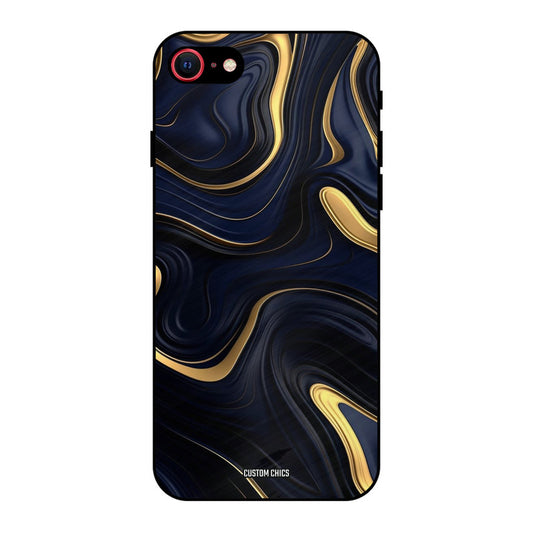 Golden Blue Paint iPhone SE 2020 Mobile Back Cover - Aesthetic PrintShield Case