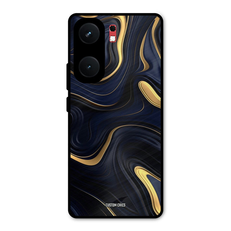 Golden Blue Paint iQOO Neo 9 Pro Mobile Back Cover - Aesthetic PrintShield Case
