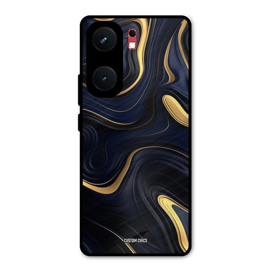 Golden Blue Paint iQOO Neo 9 Pro Mobile Back Cover - Aesthetic PrintShield Case