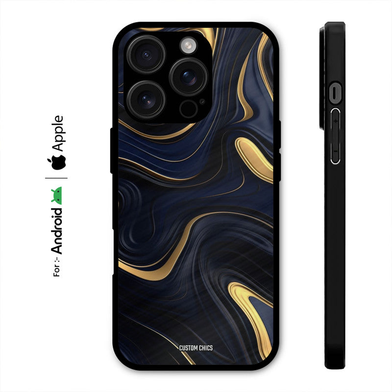 Golden Blue Paint Case – Premium PrintShield Mobile Cover