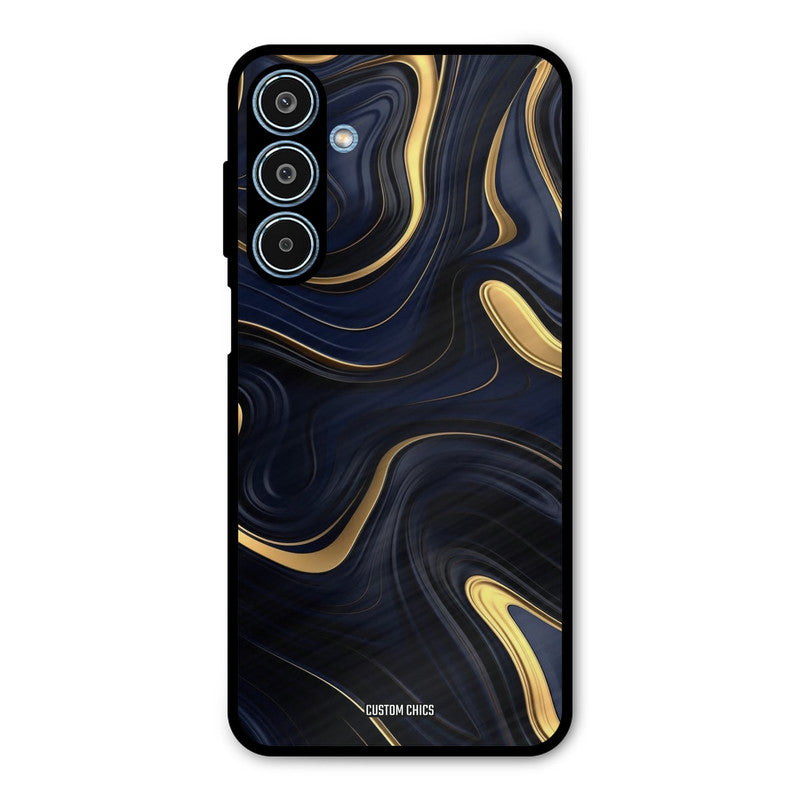 Golden Blue Paint Samsung Galaxy M35 5G Mobile Back Cover - Aesthetic PrintShield Case