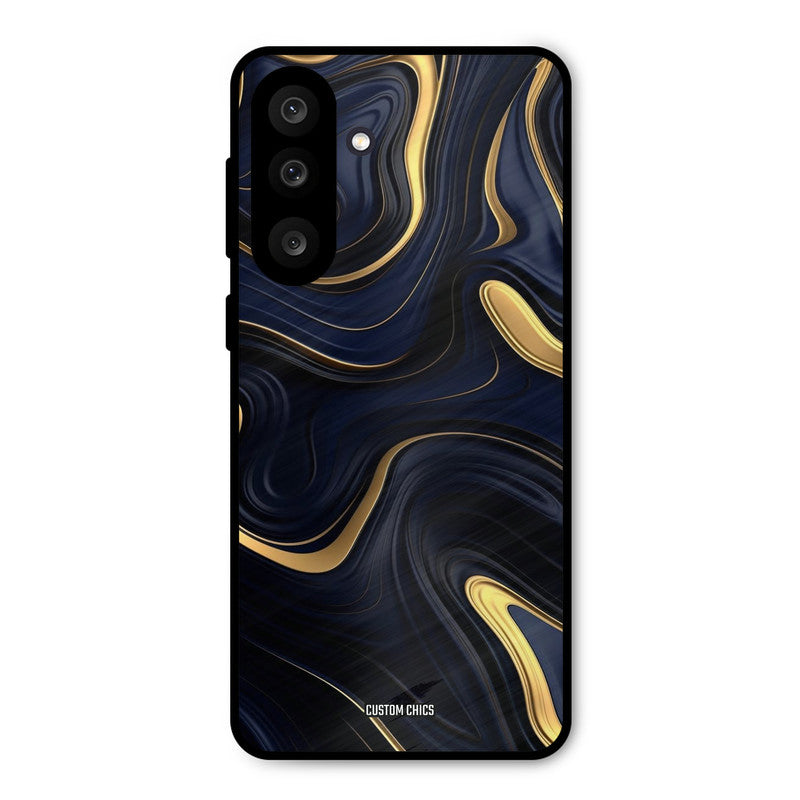 Golden Blue Paint Samsung Galaxy M56 Mobile Back Cover - Aesthetic PrintShield Case