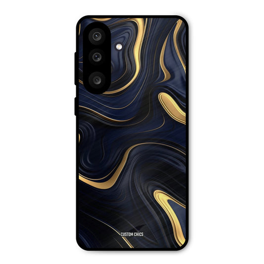 Golden Blue Paint Samsung Galaxy M56 Mobile Back Cover - Aesthetic PrintShield Case