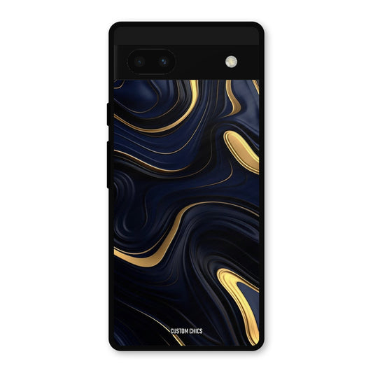 Golden Blue Paint Google Pixel 6a Mobile Back Cover - Aesthetic PrintShield Case
