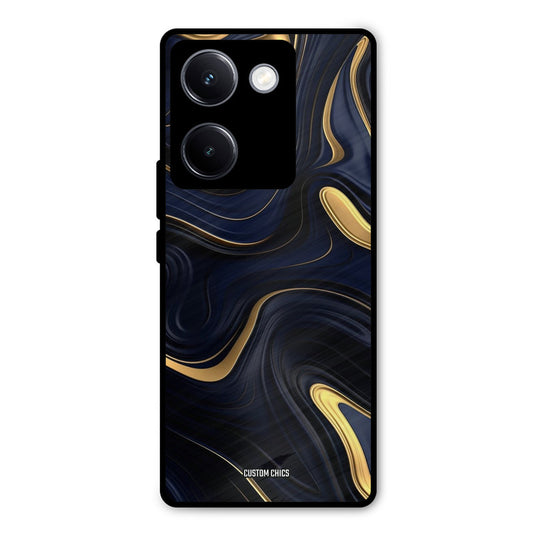 Golden Blue Paint Vivo Y300 Plus Mobile Back Cover - Aesthetic PrintShield Case