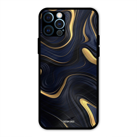 Golden Blue Paint IPhone 12 Pro Mobile Back Cover - Aesthetic PrintShield Case