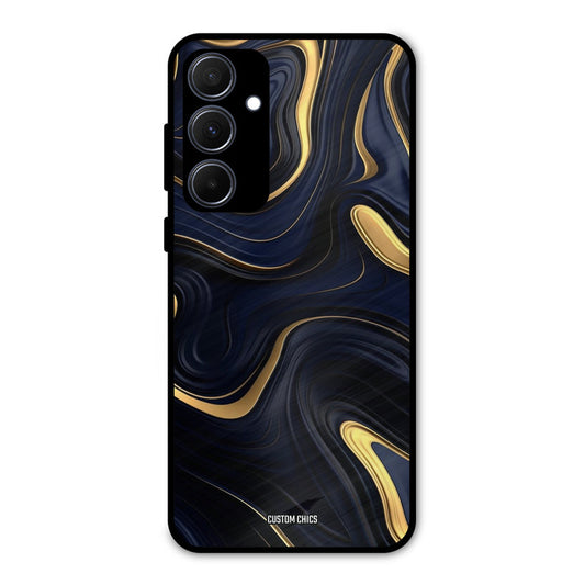 Golden Blue Paint Samsung Galaxy A35 5G Mobile Back Cover - Aesthetic PrintShield Case