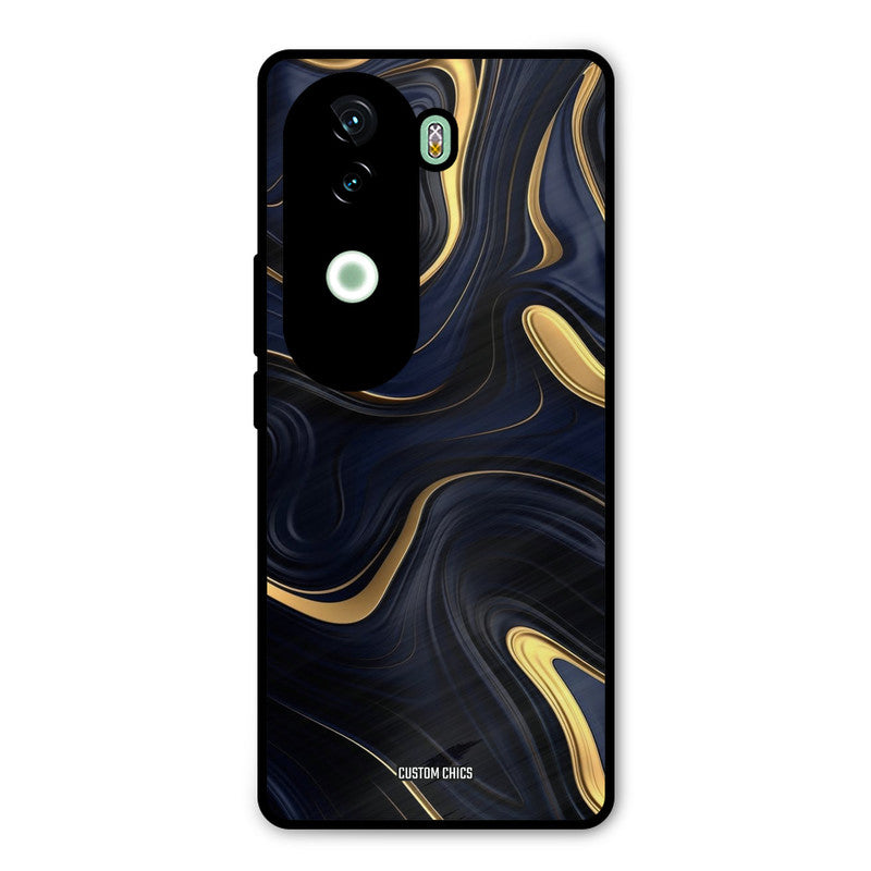 Golden Blue Paint iQOO Z9s Mobile Back Cover - Aesthetic PrintShield Case