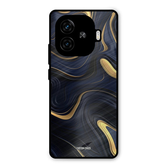 Golden Blue Paint iQoo Z9 Turbo Mobile Back Cover - Aesthetic PrintShield Case