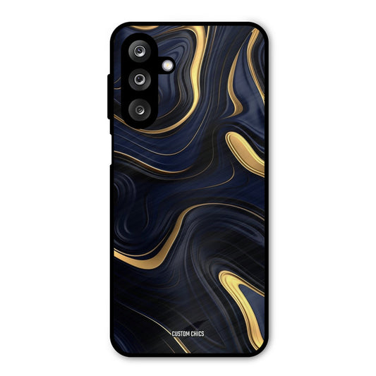 Golden Blue Paint Samsung Galaxy M36 Mobile Back Cover - Aesthetic PrintShield Case
