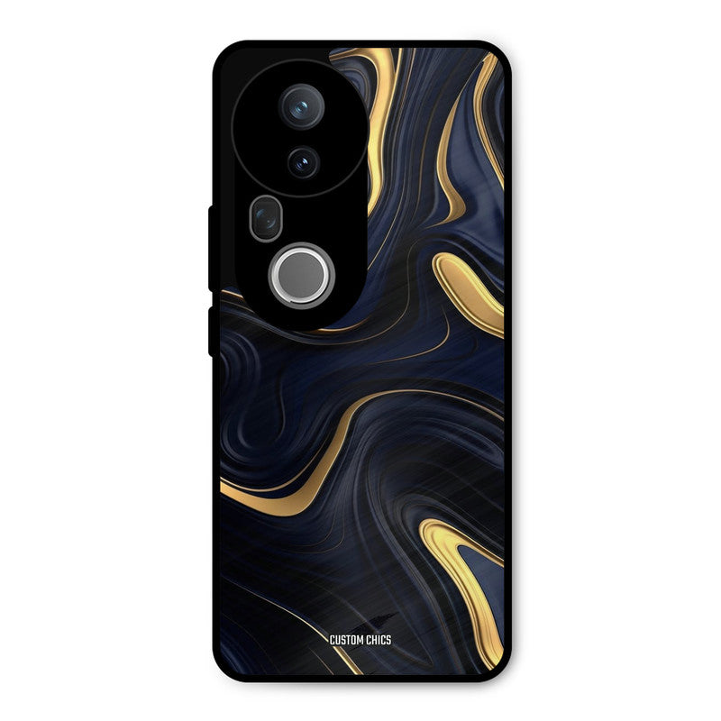 Golden Blue Paint Vivo T4 Ultra Mobile Back Cover - Aesthetic PrintShield Case