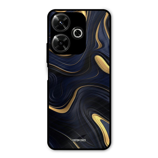 Golden Blue Paint Poco M6 Plus 5G Mobile Back Cover - Aesthetic PrintShield Case