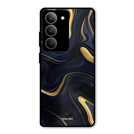 Golden Blue Paint Realme 14x Mobile Back Cover - Aesthetic PrintShield Case
