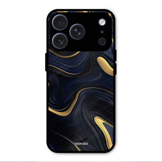Golden Blue Paint iPhone 17 Pro Mobile Back Cover - Aesthetic PrintShield Case
