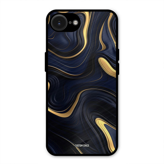 Golden Blue Paint iPhone 16e Mobile Back Cover - Aesthetic PrintShield Case