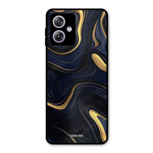 Golden Blue Paint Motorola G64 5G Mobile Back Cover - Aesthetic PrintShield Case