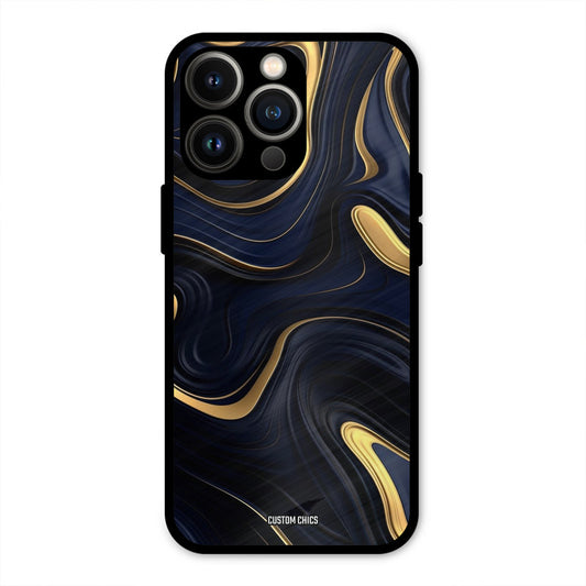Golden Blue Paint iPhone 13 Pro Mobile Back Cover - Aesthetic PrintShield Case