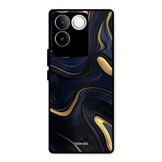 Golden Blue Paint Vivo T2 Pro Mobile Back Cover - Aesthetic PrintShield Case