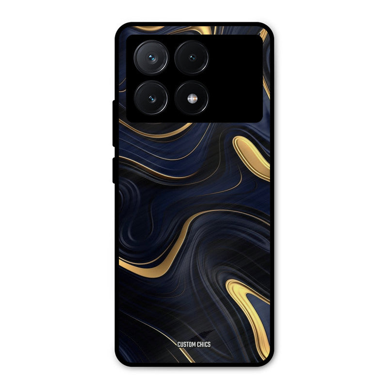 Golden Blue Paint Poco X6 Pro Mobile Back Cover - Aesthetic PrintShield Case