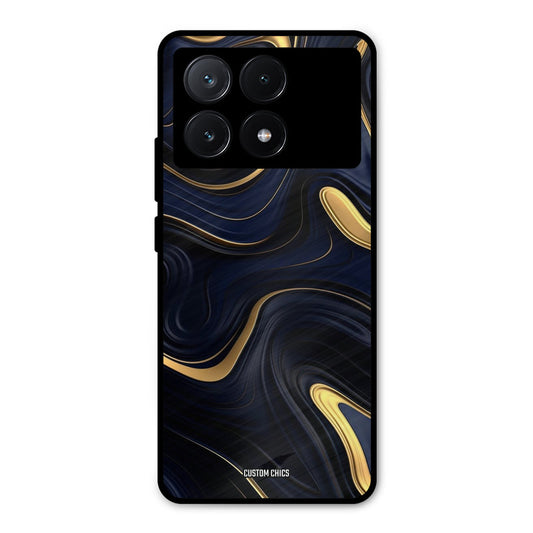 Golden Blue Paint Poco X6 Pro Mobile Back Cover - Aesthetic PrintShield Case