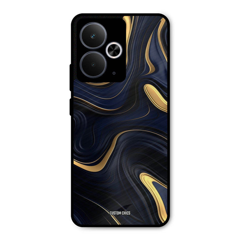 Golden Blue Paint Realme 14T Mobile Back Cover - Aesthetic PrintShield Case