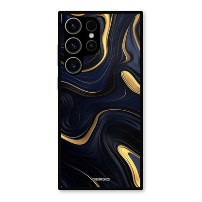 Golden Blue Paint Samsung Galaxy S23 Ultra Mobile Back Cover - Aesthetic PrintShield Case