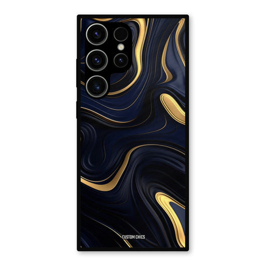 Golden Blue Paint Samsung Galaxy S23 Ultra Mobile Back Cover - Aesthetic PrintShield Case