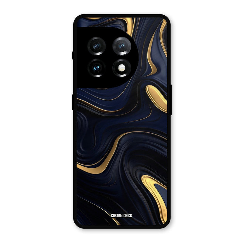Golden Blue Paint OnePlus 11 Mobile Back Cover - Aesthetic PrintShield Case