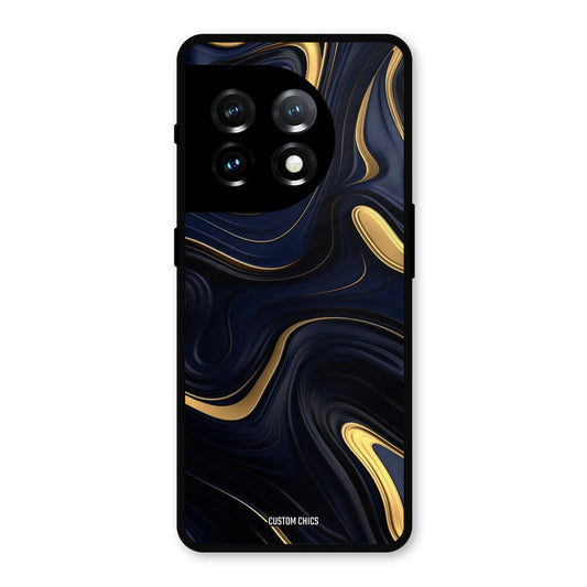 Golden Blue Paint OnePlus 11 Mobile Back Cover - Aesthetic PrintShield Case