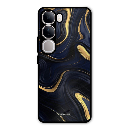Golden Blue Paint Vivo Y300 Mobile Back Cover - Aesthetic PrintShield Case