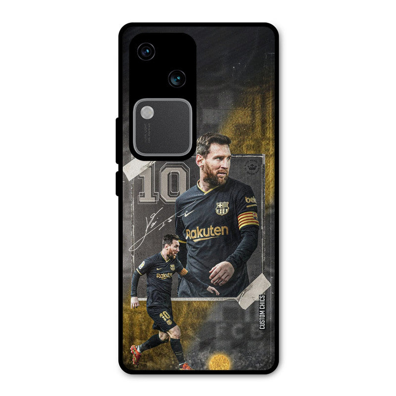 Golden Messi Vivo V30 Mobile Back Cover - Sports PrintShield Case