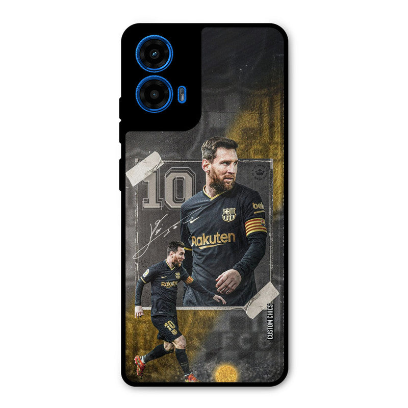 Golden Messi Moto G45 Mobile Back Cover - Sports PrintShield Case