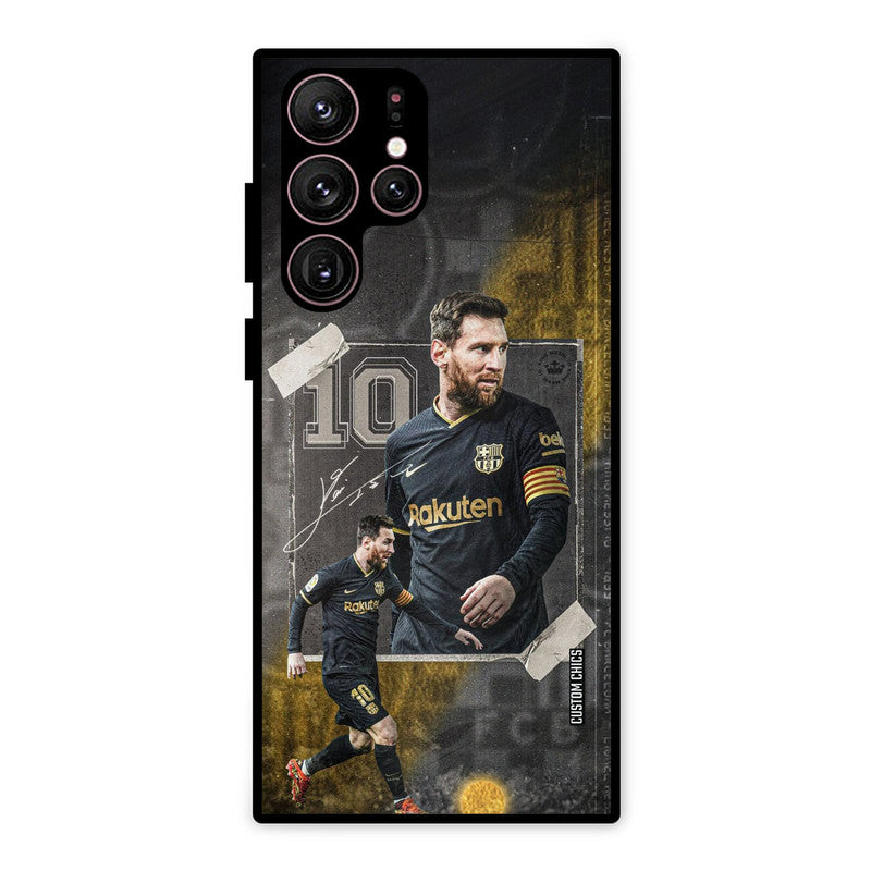 Golden Messi Samsung Galaxy S22 Ultra Mobile Back Cover - Sports PrintShield Case