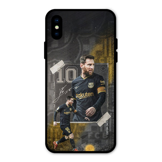 Golden Messi iPhone X Mobile Back Cover - Sports PrintShield Case