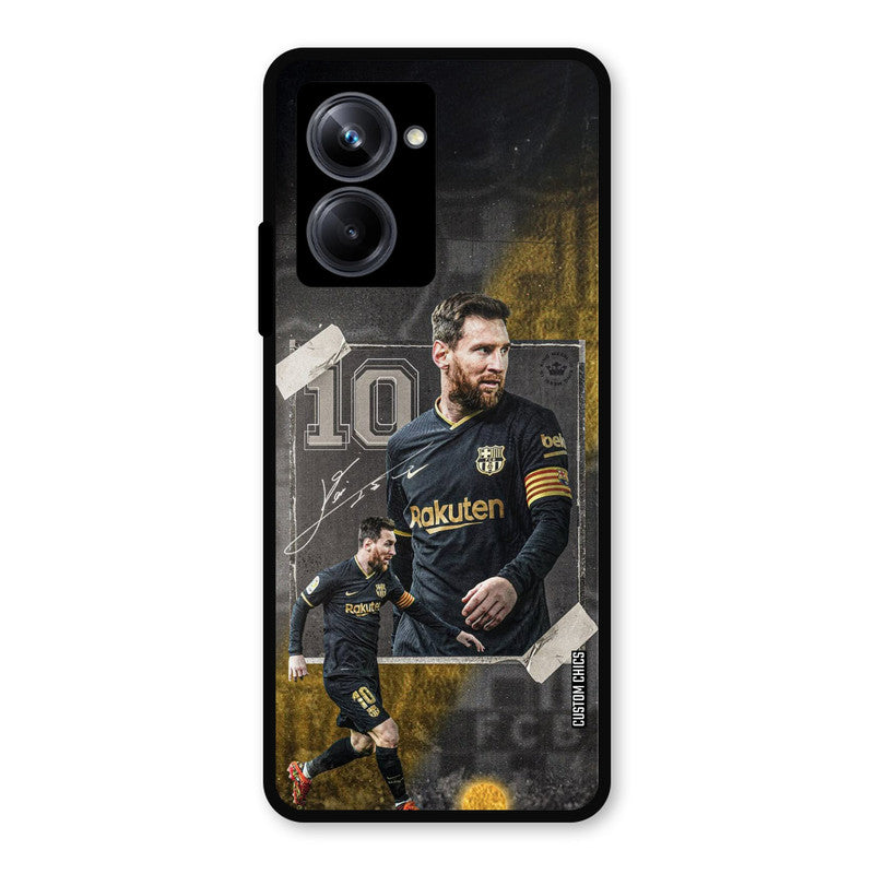 Golden Messi Realme 10 Pro Mobile Back Cover - Sports PrintShield Case