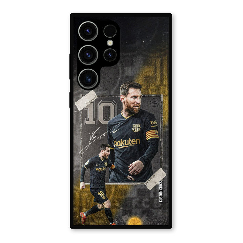 Golden Messi Samsung Galaxy S23 Ultra Mobile Back Cover - Sports PrintShield Case