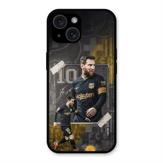 Golden Messi  iPhone 15 Plus Mobile Back Cover - Sports PrintShield Case
