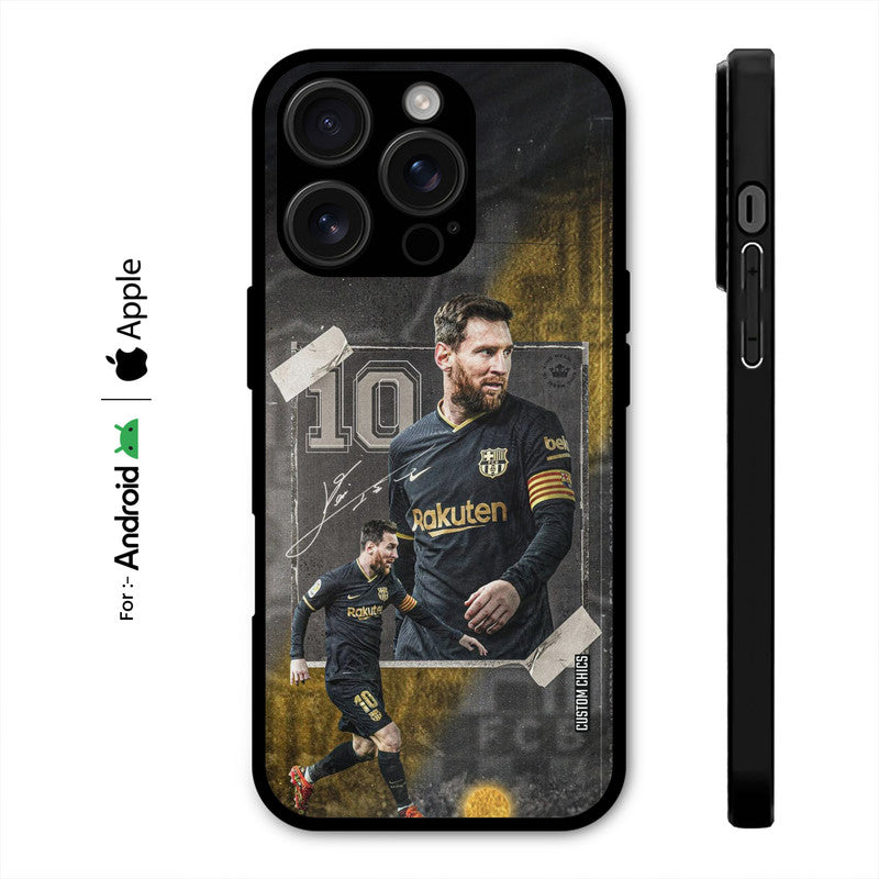 Golden Messi Case – Premium PrintShield Mobile Cover