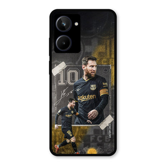 Golden Messi Realme 10 Mobile Back Cover - Sports PrintShield Case