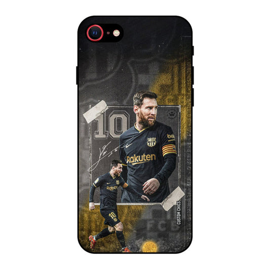 Golden Messi iPhone SE 2020 Mobile Back Cover - Sports PrintShield Case