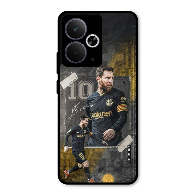Golden Messi Realme 14T Mobile Back Cover - Sports PrintShield Case
