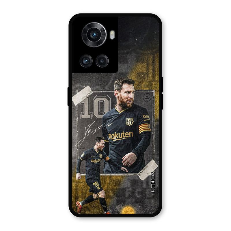 Golden Messi OnePlus 10R Mobile Back Cover - Sports PrintShield Case