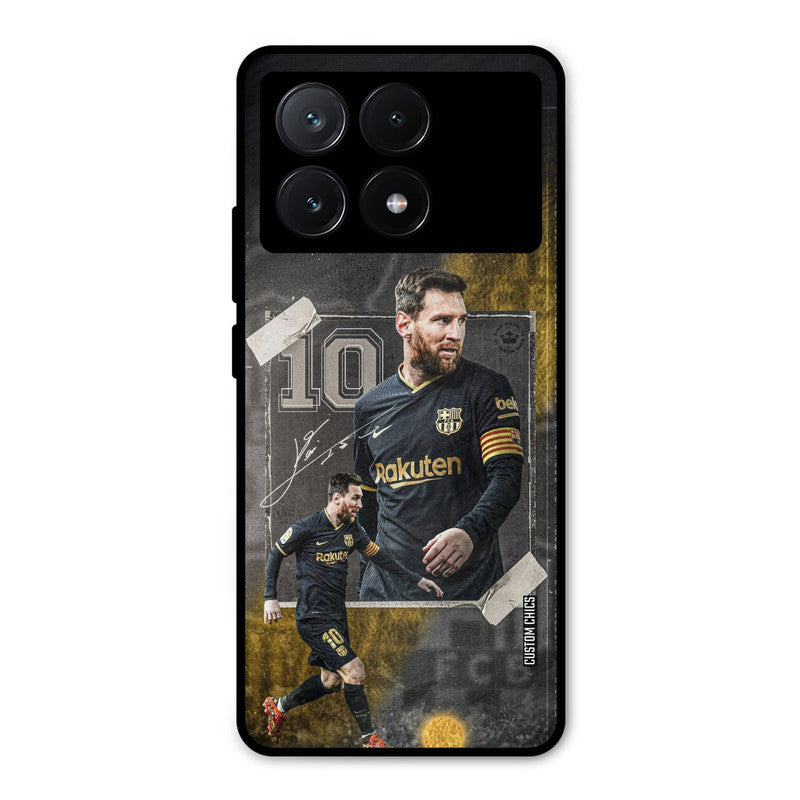 Golden Messi Poco X6 Pro Mobile Back Cover - Sports PrintShield Case
