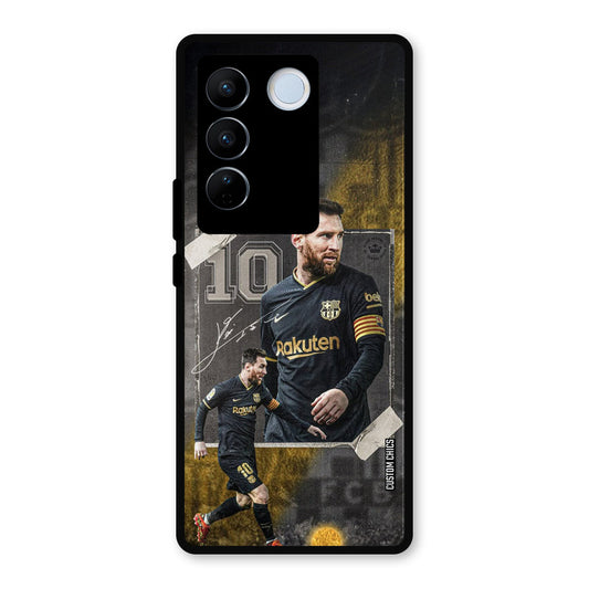 Golden Messi Vivo V27 Pro Mobile Back Cover - Sports PrintShield Case