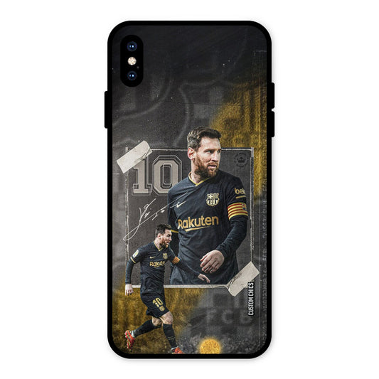 Golden Messi iPhone XS Max Mobile Back Cover - Sports PrintShield Case